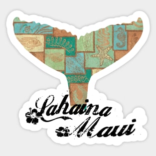 Lahaina,Maui Tapa Tribal Whales Sticker